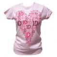 One Direction Heart Design Pink Skinny T-Shirt